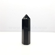Point Tower Natural Obsidian Home Display Decoration, Healing Stone Wands, for Reiki Chakra Meditation Therapy Decos, Hexagon Prism, 50~60mm(PW23030658566)