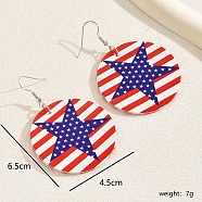 American Flag Earrings for Independence Day Celebration Party Wear Accessories, Mixed Color, 65x45mm(BG2172-1)