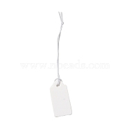 Paper Price Tags, with Elastic Cord, Rectangle, WhiteSmoke, 7.7~8cm, Rectangle: 26x13x0.3mm(CDIS-G008-14)