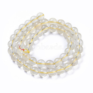 Natural Lemon Quartz Beads Strands, Round, 6mm, Hole: 1mm, about 60~65pcs/strand, 15.35 inch(39cm)(G-P433-22A)