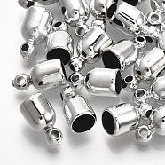 UV Plating ABS Plastic Cord Ends, End Caps, Platinum, 11x6mm, Hole: 1.5mm, Inner Diameter: 4.5mm(CCB-S162-13C-04)