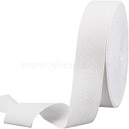 Cotton Cotton Twill Tape Ribbons, Herringbone Ribbons, for for Home Decoration, Wrapping Gifts & DIY Crafts Decorative, White, 2"(50mm)(OCOR-WH0057-30I-01)