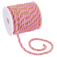 Elite Polyester Thread, 3-Ply, Hot Pink, 5mm, about 16.40 Yards(15m)/Set(OCOR-PH0001-64)