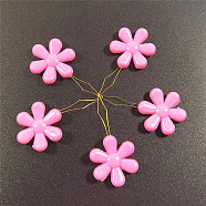 Steel Sewing Needle Devices, Threader, Thread Guide Tool, with Plastic Flower, Fuchsia, 45mm(PW22063036490)