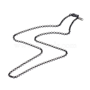 304 Stainless Steel Rolo Chain Necklaces, Gunmetal, 20.08 inch(510mm)(NJEW-JN03569-02)