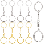 Nbeads 8Pcs 2 Colors Alloy Pendant Keychain, with Key Ring, Platinum & Golden, 112mm, 4pcs/color(FIND-NB0002-91)
