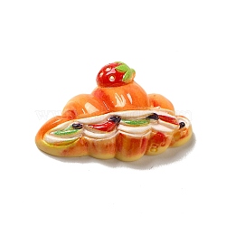 Opaque Resin Imitation Food Decoden Cabochons, Bread, Dark Orange, 25x35x10mm(CRES-H001-03B)