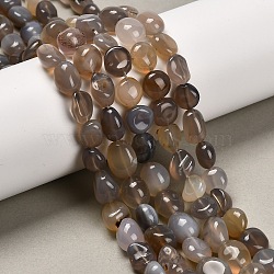 Natural Grey Agate Beads Strands, Nuggets, Tumbled Stone, 7.5~14.5x7.5~12x5.5~8.5mm, Hole: 0.8mm, about 37~39pcs/strand, 15.75''(40cm)(G-P568-C17-01)