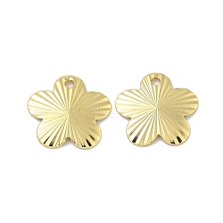 Rack Plating Brass Charms, Long-Lasting Plated, Lead Free & Cadmium Free, Real 18K Gold Plated, Flower, 13x13x1.5mm, Hole: 1.4mm(KK-G515-51A-G)