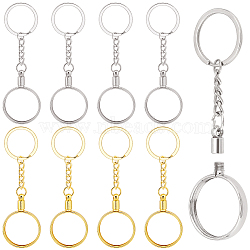 8Pcs 2 Colors Alloy Pendant Keychain, with Key Ring, Platinum & Golden, 112mm, 4pcs/color(FIND-NB0002-91)