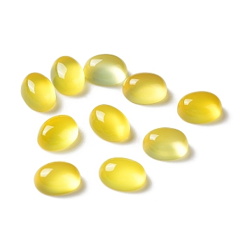 Natural Yellow Agate Cabochons, Oval, 8x6x4mm