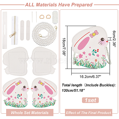 Наборы для изготовления сумки через плечо в форме милого кролика своими руками(DIY-WH0304-724A)-2