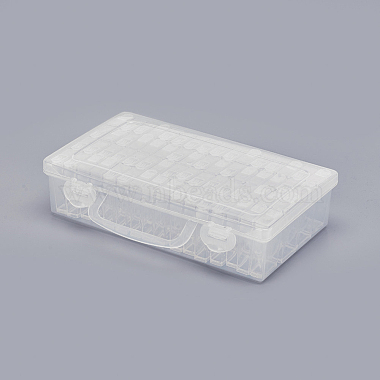 6 pcs Plastic Bead Containers, Flip Top Bead Storage, For Seed Beads  Storage Box, Rectangle, Clear, 50x27x12mm, Hole: 9x10mm