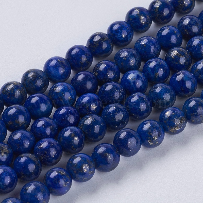 Natural Lapis Lazuli Beads Strands Grade A Round 6mm Hole 1mm
