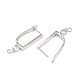 Brass Micro Pave Cubic Zirconia Hoop Earring Findings(CU-CBAB5B4-02P)-2