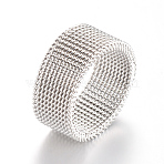 Tarnish Resistant 304 Stainless Steel Finger Rings, Stainless Steel Color, Size 7, 17mm(X-MAK-R010-17mm)