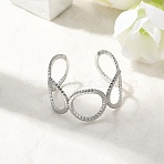 304 Stainless Steel Open Cuff Rings, Round, Stainless Steel Color, 11mm(RJEW-H261-17P)