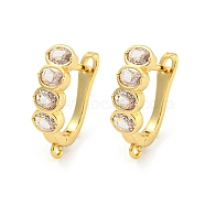 Rack Plating Brass Micro Pave Cubic Zirconia Hoop Earring Findings, Cadmium Free & Lead Free, Long-Lasting Plated, Real 18K Gold Plated, 17x5mm, Hole: 1.2mm, Pin: 11x1mm(EJEW-C102-17G)