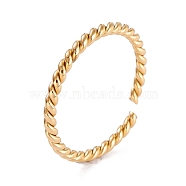304 Stainless Steel Cuff Rings, Open Ring, Twist, Golden, 2mm, Inner Diameter: 17mm(RJEW-E169-02G)