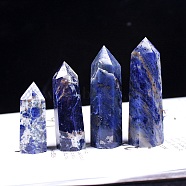 Point Tower Natural Sodalite Home Display Decoration, Healing Stone Wands, for Reiki Chakra Meditation Therapy Decors, Hexagon Prism, 50~60mm(PW-WG54681-01)