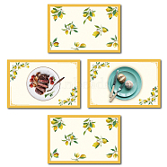Rectangle with Lemon Pattern Cotton Linen Cloth Table Mat, Yellow, 45x30cm, 4pcs/set(AJEW-WH0196-001)