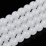 Imitation Jade Glass Beads Strands, Round, Creamy White, 6~6.5mm, Hole: 1.4mm, about 67~70pcs/strand, 14.76 inch~15.16 inch(37.5~38.5cm)(GLAA-T032-J6mm-01)