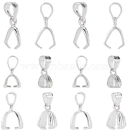 6Pcs 3 Style 925 Sterling Silver Pendants Bails, Ice Pick Pinch Bails, with 925 Stamp, Silver, 8~12mm, 2Pcs/style(STER-SC0001-29)