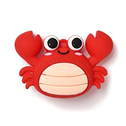 PVC Plastic Big Pendants, Crab, Red, 37x52x21mm, Hole: 3.5mm(PVC-M003-04)