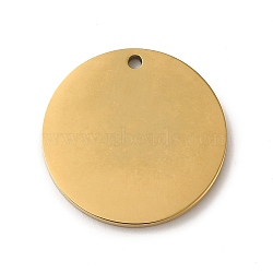 Ion Plating(IP) 304 Stainless Steel Pendants, Stamping Blank Tag, Flat Round Charm, Golden, 20x1.5mm, Hole: 1.4mm(STAS-K270-28A-G-01)