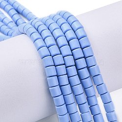 Handmade Polymer Clay Bead Strands, Column, Medium Slate Blue, 6.5x6mm, Hole: 1.2mm, about 61pcs/strand, 15.75 inch(40cm)(X-CLAY-ZX006-01-93)