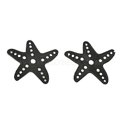 Spray Painted 430 Stainless Steel Starfish Multi-Strand Links, Etched Metal Embellishments, Black, 29x26.5x0.3mm, Hole: 1.4~1.8mm(STAS-Z116-12)