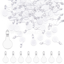 Transparent Acrylic Pendants, Flat Round, Clear, 16x8x1mm, Hole: 2mm, 500pcs/box(FIND-SC0004-71)