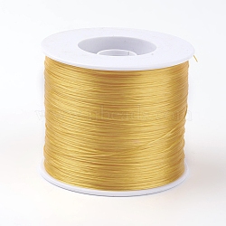 Korean Flat Elastic Crystal String, Elastic Beading Thread, for Stretch Bracelet Making, Gold, 0.5mm, about 546.8 yards(500m)/roll(EW-G005-0.5mm-31)