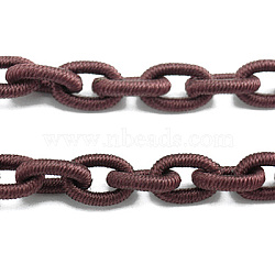 Handmade Silk Cable Chains Loop, Brown, 9.8~12x6.8~8.5x2mm, 25~27 inch(X-NFS037-03)