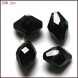 Imitation Austrian Crystal Beads, Grade AAA, Faceted, Bicone, Black, 8x11mm, Hole: 0.9~1mm(SWAR-F054-11x8mm-23)