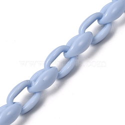 Handmade Acrylic Cable Chains, for Handbag Chain Making, Light Steel Blue, 16x11x6.5mm, 39.37 inch(1m)/strand(AJEW-JB00690-01)