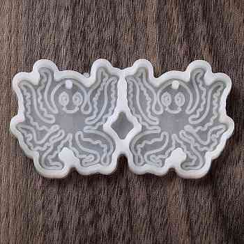 DIY Silicone Pendant Molds, Resin Casting Molds, Clay Craft Mold Tools, White, Octopus, 37x70x4mm, Hole: 3mm, Inner Diameter: 34x29mm