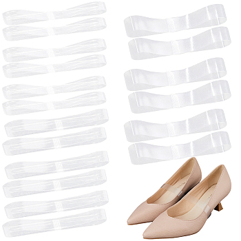 12 Pairs 3 Style Transparent TPU Anti-Loose Shoelace for High-heeled Shoes, Clear, 220x10~15x0.2mm, 4 pairs/style