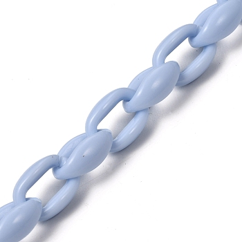 Handmade Acrylic Cable Chains, for Handbag Chain Making, Light Steel Blue, 16x11x6.5mm, 39.37 inch(1m)/strand