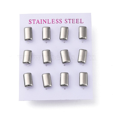 Rectangle 304 Stainless Steel Stud Earrings