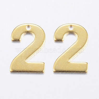Golden Number 201 Stainless Steel Charms