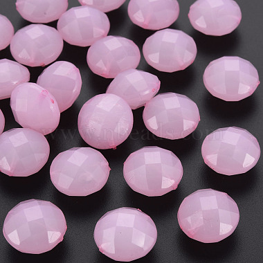 Pearl Pink Flat Round Acrylic Beads