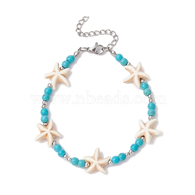 Dark Turquoise Starfish Synthetic Turquoise Bracelets