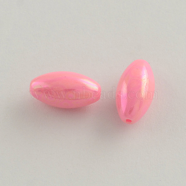 Plaqué couleur ab perles acryliques de riz(X-SACR-Q106-09)-2