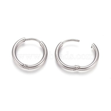 Tarnish Resistant 202 Stainless Steel Huggie Hoop Earrings(X-EJEW-F111A-17mm-P)-3