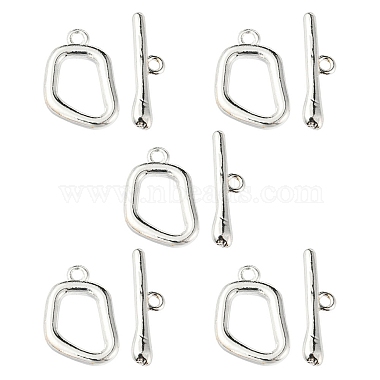 Matte Silver Color Oval Alloy Toggle Clasps