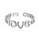 Non-Tarnish 304 Stainless Steel Word Love Open Cuff Ring(RJEW-T023-72P)-1