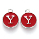 Platinum Plated Alloy Enamel Charms(ENAM-S118-03Y-P)-1