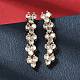 Flat Round Brass Micro Pave Clear Cubic Zirconia Stud Earrings(EJEW-H180-12G)-1