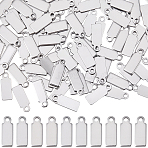 100Pcs 304 Stainless Steel Stamping Blank Tag Pendants, Rectangle, Stainless Steel Color, 11x4x1mm, Hole: 1.5mm(STAS-BM0001-03)